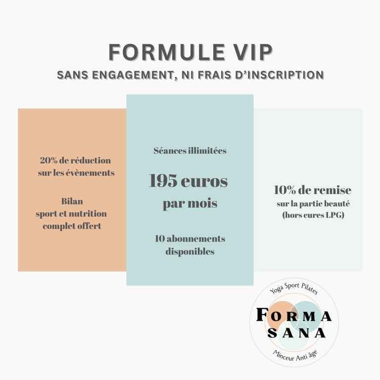tarif VIP yoga pilates sport